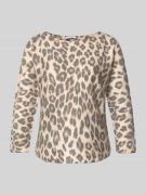 ZABAIONE Strickpullover mit Rundhalsausschnitt in Mittelbraun, Größe L...