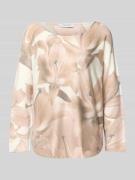 ZABAIONE Langarmshirt aus Viskose-Mix mit Rundhalsausschnitt in Taupe,...