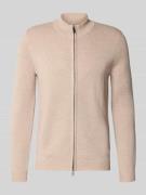 Christian Berg Men Wolljacke mit Stehkragen in Sand Melange, Größe 3XL