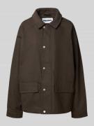 Review Jacke mit Umlegekragen in Dunkelbraun, Größe L