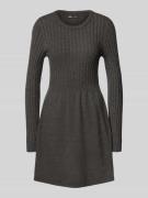 Only Strickkleid aus Viskose-Mix Modell 'FIA' in Anthrazit, Größe L