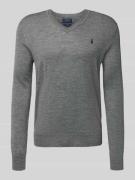 Polo Ralph Lauren Strickpullover aus Merinowolle mit V-Ausschnitt in H...