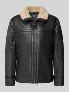 Gipsy Lederjacke aus Schafsnappa mit Reißverschlusstaschen in Anthrazi...