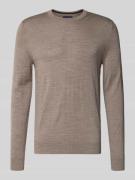 Christian Berg Men Regular Fit Longsleeve aus Merino-Mix in Mud Melang...