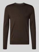 Christian Berg Men Regular Fit Pullover aus Woll-Mix in Dunkelbraun Me...