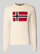 Napapijri Strickpullover mit Rundhalsausschnitt Modell 'MURA' in Offwh...