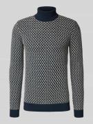 Blend Strickpullover mit Rollkragen in Dunkelblau, Größe L