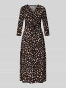 Betty Barclay Midikleid mit V-Ausschnitt und Knotendetail in Dunkelbra...