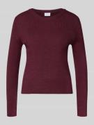 Vila Longsleeve in Strick-Optik Modell 'Vicomfy' in Pflaume, Größe L