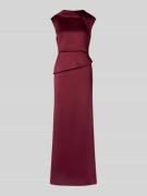 Adrianna Papell Abendkleid mit Stehkragen im Stufen-Look in Bordeaux, ...