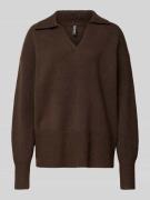 Pieces Regular Fit Strickpullover mit Wollanteil Modell 'MALOU' in Dun...