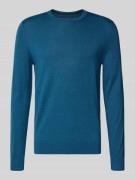 Christian Berg Men Regular Fit Longsleeve aus Merino-Mix in Petrol Mel...