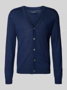 Christian Berg Men Strickjacke mit V-Ausschnitt in Dunkelblau Melange,...