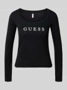 Guess Longsleeve mit Label-Print in Black, Größe M