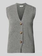 Christian Berg Woman Strickweste aus Wolle mit V-Ausschnitt in Mittelg...