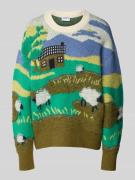 Jake*s Casual Strickpullover im Allover-Look in Ecru, Größe XL