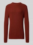MCNEAL Strickpullover mit Rundhalsausschnitt in Dunkelrot, Größe L