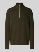 JAKE*S STUDIO MEN Regular Fit Strickpullover mit Woll-Anteil in Dunkel...
