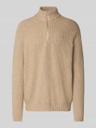 JAKE*S STUDIO MEN Regular Fit Strickpullover mit Woll-Anteil in Beige,...
