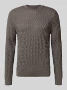 ARMANI EXCHANGE Wollpullover mit Strukturmuster in Mittelgrau, Größe X...