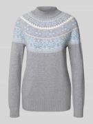 Christian Berg Woman Strickpullover mit Stehkragen in Mittelgrau Melan...