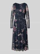 Tom Tailor Tailliertes Freizeitkleid aus Mesh in Marine, Größe 38