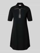 Liu Jo White Knielanges Kleid aus Viskose-Mix mit Umlegekragen in Blac...