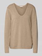 FREE/QUENT Strickpullover mit Teilungsnaht Modell 'Claura' in Sand, Gr...