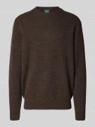 ANNARR Wollpullover mit Rundhalsausschnitt Modell 'RAGI' in Dunkelbrau...