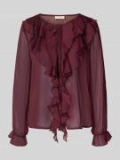 FREE/QUENT Regular Fit Bluse mit Rüschen Modell 'Ditte' in Bordeaux, G...