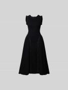 Self-Portrait Midikleid mit Bouclé-Optik in Black, Größe S