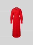 Victoria Beckham Midikleid mit Resortkragen in Rot, Größe M/L