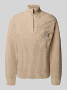 Carhartt Work In Progress Strickpullover mit Stehkragen und Reißversch...