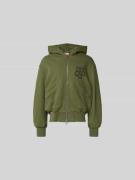 Kenzo Regular Fit Sweatjacke mit Logo-Print in Khaki, Größe L