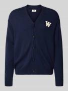 Wood Wood Strickjacke aus Lammwolle mit V-Ausschnitt Modell 'Tay' in M...