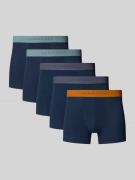 Schiesser Boxershorts mit elastischem Logo-Bund im 5er-Pack in Marine,...