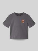 Only Regular Fit T-Shirt aus reiner Baumwolle Modell 'REX' in Graphit,...