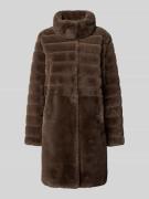 PETITE M. Wendejacke aus Webpelz mit Stehkragen in Taupe, Größe 34
