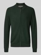 Fynch-Hatton Strickjacke mit Logo-Stitching in Bottle, Größe XL