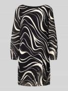 s.Oliver BLACK LABEL Loose Fit Plisseekleid mit Allover-Muster in Meta...