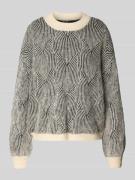 Pieces Comfort Fit Strickpullover mit Woll-Anteil 'JENNA' in Hellgrau,...