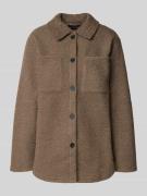 Pieces Regular Fit Jacke mit Brusttaschen Modell 'OLINE' in Mittelbrau...