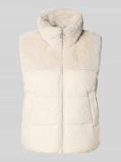Only Regular Fit Steppweste mit Webpelzbesatz Modell 'WANJA' in Ecru, ...