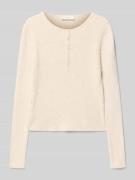 Mango Strickpullover mit Knopfleiste Modell 'willow' in Ecru, Größe 12...