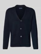 Christian Berg Men Strickjacke aus Woll-Mix mit Reverskragen in Marine...