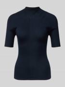 BOSS Slim Fit Turtleneck-Pullover aus Schurwolle in Marine, Größe S