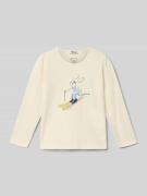 Steiff Langarmshirt mit Motiv-Print und Rundhalsausschnitt in Ecru, Gr...