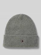 Tommy Hilfiger Beanie aus reinem Kaschmir in Hellgrau Melange, Größe 1