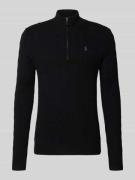 Polo Ralph Lauren Strickpullover aus Baumwoll-Kaschmir-Mix mit Stehkra...