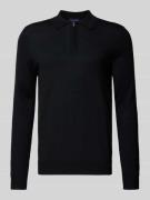 Christian Berg Men Strickpullover aus Merino-Mix mit Umlegekragen in B...